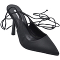 Image of Scarpe Malu Shoes Decollete a punta donna in raso nero tallone scoperto allacciat