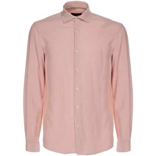 Abbigliamento Uomo Camicie maniche lunghe Outfit camicia rosa viscosa Rosa