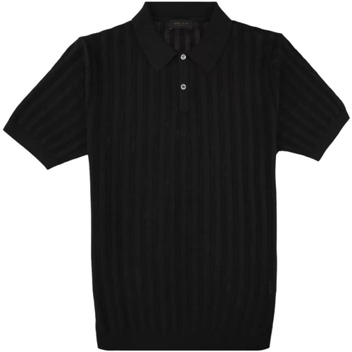 Abbigliamento Uomo Maglioni Outfit polo maniche corte nera in filo Nero