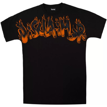 Image of T-shirt & Polo Disclaimer t-shirt nera stampa flame