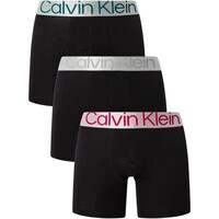 Biancheria Intima Uomo Mutande uomo Calvin Klein Jeans Confezione da 3 slip boxer in acciaio riconsiderati Nero