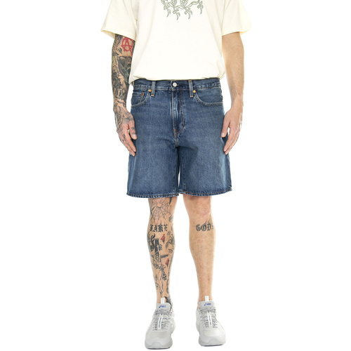 Abbigliamento Uomo Shorts / Bermuda Levi's 468 Stay Loose Shorts Picnic&Friends Dark Indigo Worn In Blu