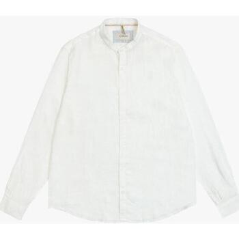 Abbigliamento Uomo Camicie maniche lunghe Gianni Lupo Camicia coreana puro lino GL7620S Bianco