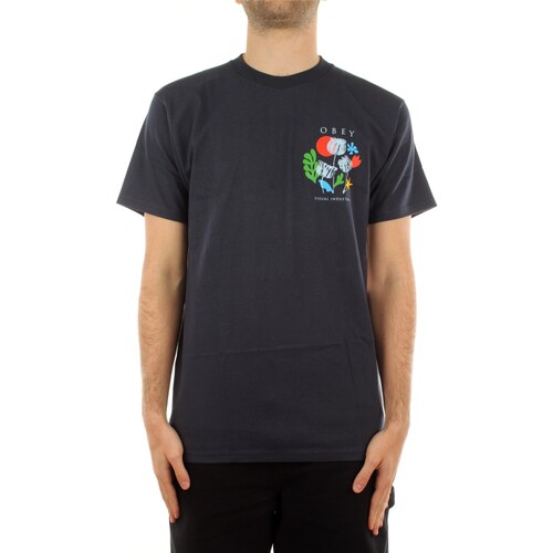 Abbigliamento Uomo T-shirt maniche corte Obey 165263777 Blu