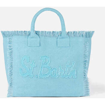 Borse Donna Borse a mano Mc2 Saint Barth borsa vanity patch logo azzurra Blu