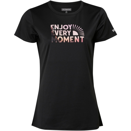 Abbigliamento Donna T-shirts a maniche lunghe Regatta Fingal VIII Enjoy Every Moment Nero