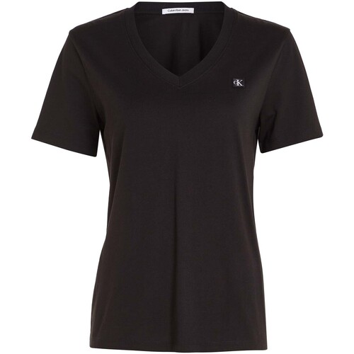 Abbigliamento Donna T-shirt & Polo Ck Jeans Ck Embro Badge V-Nec Nero