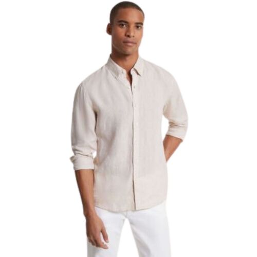 Abbigliamento Uomo Camicie maniche lunghe MICHAEL Michael Kors LINEN SLIM FIT SHIRT Marrone