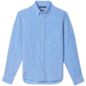 Abbigliamento Uomo Camicie maniche lunghe MICHAEL Michael Kors LINEN SLIM FIT SHIRT Blu