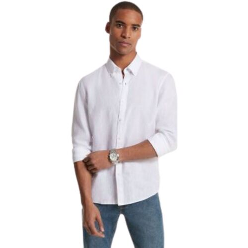 Abbigliamento Uomo Camicie maniche lunghe MICHAEL Michael Kors LINEN SLIM FIT SHIRT Bianco