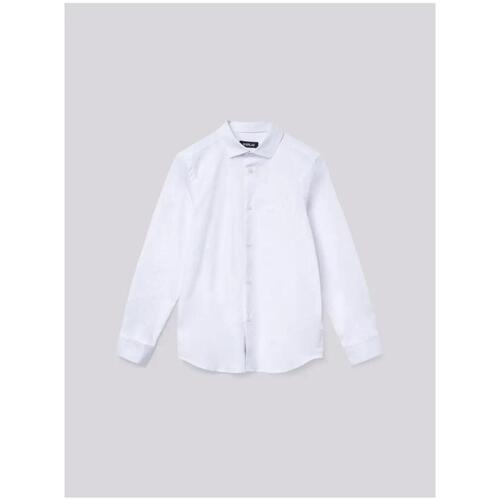 Abbigliamento Bambino Camicie maniche lunghe Replay Camicia realizzata in popeline stretch SB1119.050 Bianco
