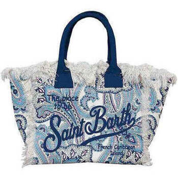 Borse Donna Borse a mano Mc2 Saint Barth borsa vanity cachemire azzurra Blu