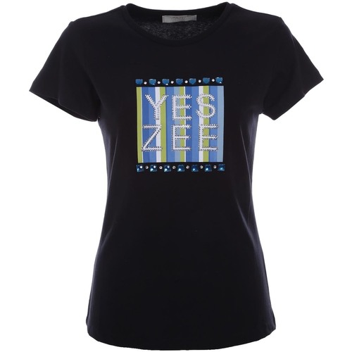 Abbigliamento Donna T-shirt & Polo Yes Zee T226 LU03 Nero