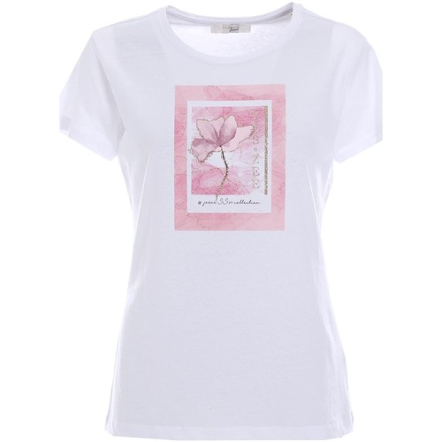 Abbigliamento Donna T-shirt & Polo Yes Zee T222 T902 Bianco