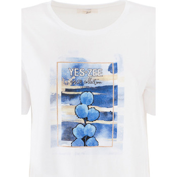 Abbigliamento Donna T-shirt & Polo Yes Zee T258 T900 Bianco