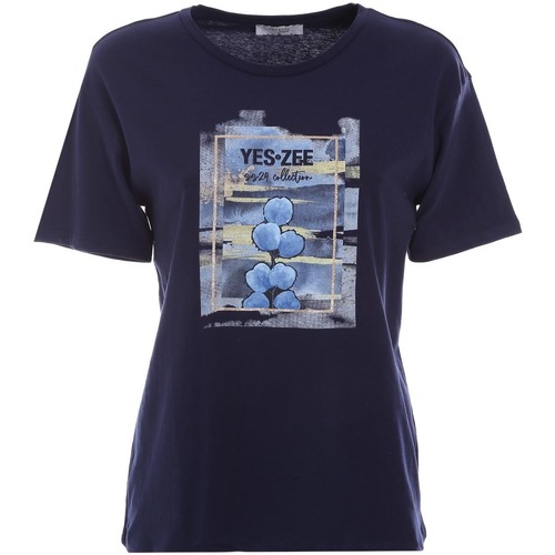 Abbigliamento Donna T-shirt & Polo Yes Zee T258 T900 Blu