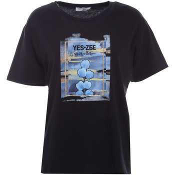 Abbigliamento Donna T-shirt & Polo Yes Zee T258 T900 Nero