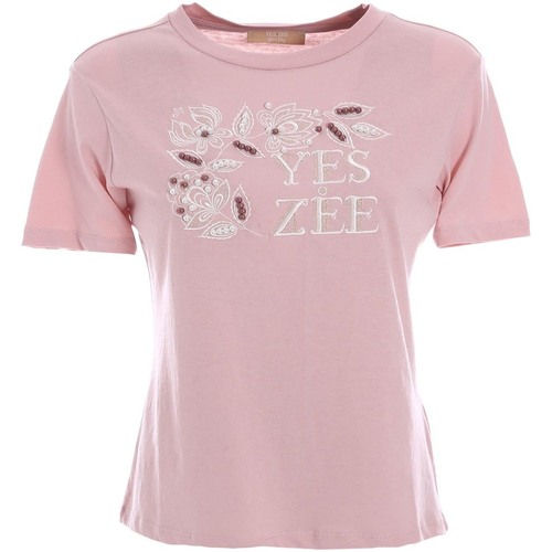 Abbigliamento Donna T-shirt & Polo Yes Zee T254 TG00 Rosa