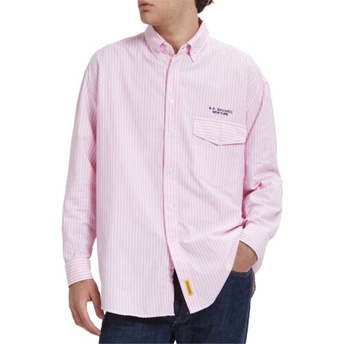Abbigliamento Uomo Camicie maniche lunghe B.d. Baggies B14008 Rosa