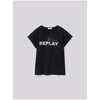 Abbigliamento Bambina T-shirt maniche corte Replay T-shirt girocollo  vestibilità regolare SG7501.054 Nero