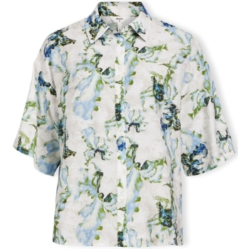 Abbigliamento Donna Top / Blusa Object Jidda Shirt S/S - White Sand Blu