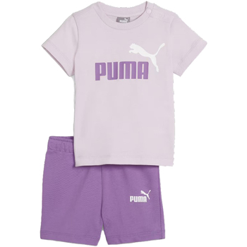Abbigliamento Bambina Completo Puma COMPLETINO T-SHIRT + SHORTS MINICATS BIMBA Viola