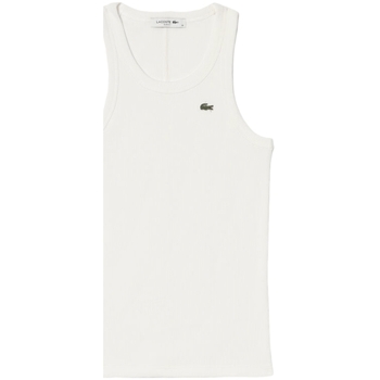 Abbigliamento Donna Top / T-shirt senza maniche Lacoste Crocodile Bianco