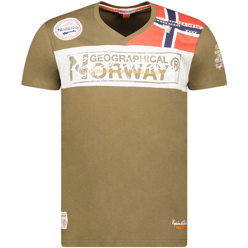 Abbigliamento Uomo T-shirt maniche corte Geographical Norway SX1130HGN-Kaki Verde