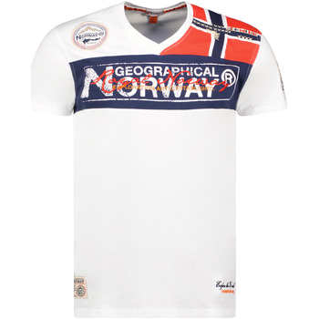 Abbigliamento Uomo T-shirt maniche corte Geographical Norway SX1130HGN-White Bianco