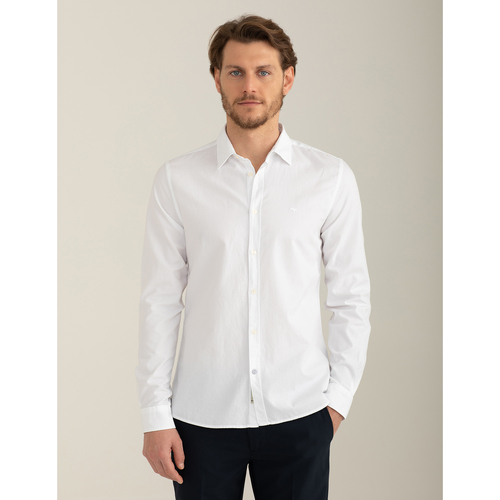 Abbigliamento Uomo Camicie maniche lunghe Fred Mello Camicia con logo ricamato FM24S03CU Bianco