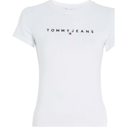 Abbigliamento Donna T-shirt maniche corte Tommy Jeans Tjw Slim Linear Tee Bianco