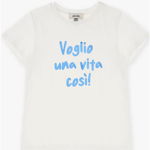 Abbigliamento Bambina T-shirt maniche corte Dixie T-shirt Stampa glitterata sul davanti MBC3030G64 Bianco