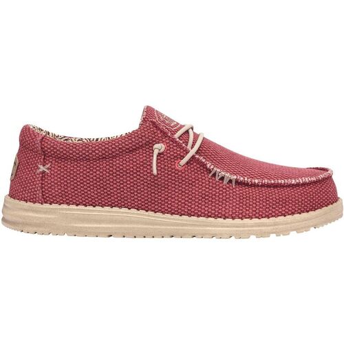 Scarpe Uomo Sneakers basse Dude Wally braided Rosso