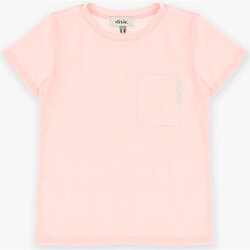 Abbigliamento Bambina T-shirt maniche corte Dixie T-shirt in puro cotone con applicazione MB30030G Rosa