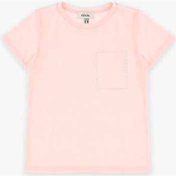 Abbigliamento Bambina T-shirt maniche corte Dixie T-shirt in puro cotone con applicazione MB30030G Rosa