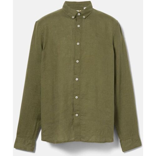 Abbigliamento Uomo Camicie maniche lunghe Timberland TB0A2DC3EG51 - LINEN SHIRT-SPHAGNUM Verde