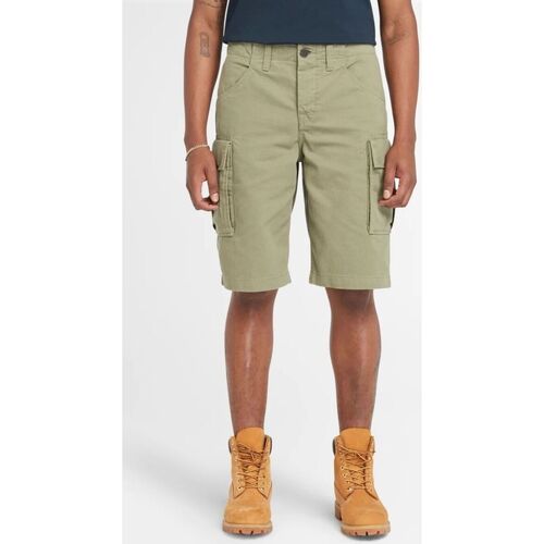 Abbigliamento Uomo Shorts / Bermuda Timberland TB0A5U1B - BROOKLINE TWILL CARGO SHORT-5901 CASSEL EARTH Verde