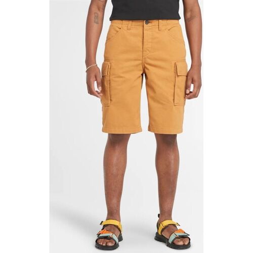 Abbigliamento Uomo Shorts / Bermuda Timberland TB0A5U1B - BROOKLINE TWILL CARGO SHORT-P471 WHEAT BOOT Bianco