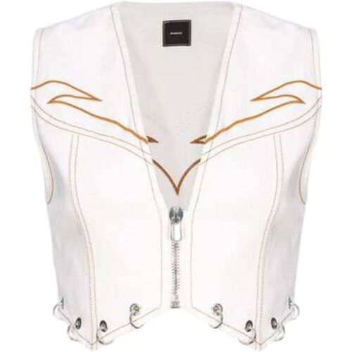 Abbigliamento Donna Gilet / Cardigan Pinko DRACULA GILET BULL SLEGATO Bianco