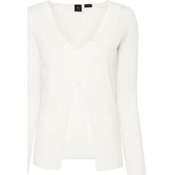 Abbigliamento Donna Gilet / Cardigan Pinko LEGEND CARDIGAN CREPE TRASPARENTE Bianco