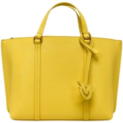 Borse Donna Tote bag / Borsa shopping Pinko CARRIE SHOPPER CLASSIC PELLE BOTTALATA Giallo-H85Q-GIALLO SOLE