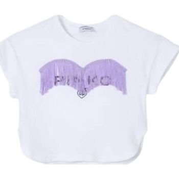 Abbigliamento Bambina T-shirt maniche corte Pinko Up STRETCH JERSEY CROPPED T-SHIRT GIRL Bianco