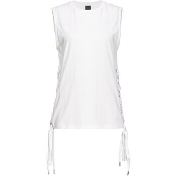 Abbigliamento Donna Top / T-shirt senza maniche Pinko TAXY DRIVER T-SHIRT JERSEY COMPATTO CON STRINGHE Bianco