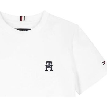 Image of T-shirt & Polo Tommy Hilfiger KB0KB08820 PIQUET MONOGRAM TEE-YBR WHITE