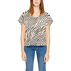 Abbigliamento Donna T-shirt maniche corte Jacqueline De Yong JDYSTARR LIFE S/S V-NECK TOP WVN 15198141 Bianco