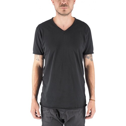 Abbigliamento Uomo T-shirt & Polo Devid Label T-Shirt Mosca Scollo A V Nero Nero