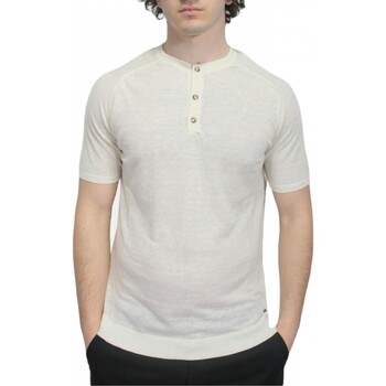 Abbigliamento Uomo T-shirt & Polo Liu Jo Maglia Serafino In Lino Bianca Bianco