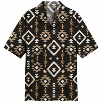 Abbigliamento Uomo T-shirt & Polo Tooco Camicia Bowling Uxmal Black Multicolore