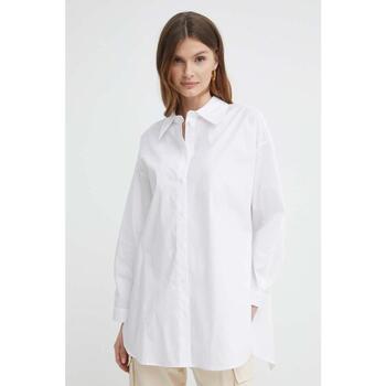 Abbigliamento Donna Camicie Twinset Actitude Maxi camicia in popeline 241AT2085 Bianco