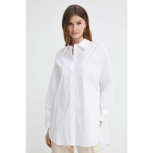 Abbigliamento Donna Camicie Twinset Actitude Maxi camicia in popeline 241AT2085 Bianco